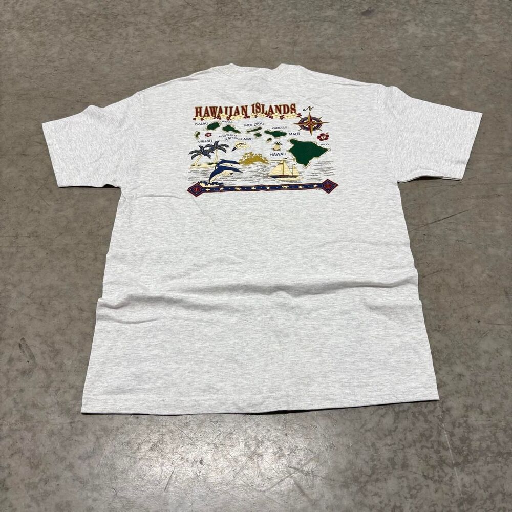 American-vintage Men's Grey and White T-shirt